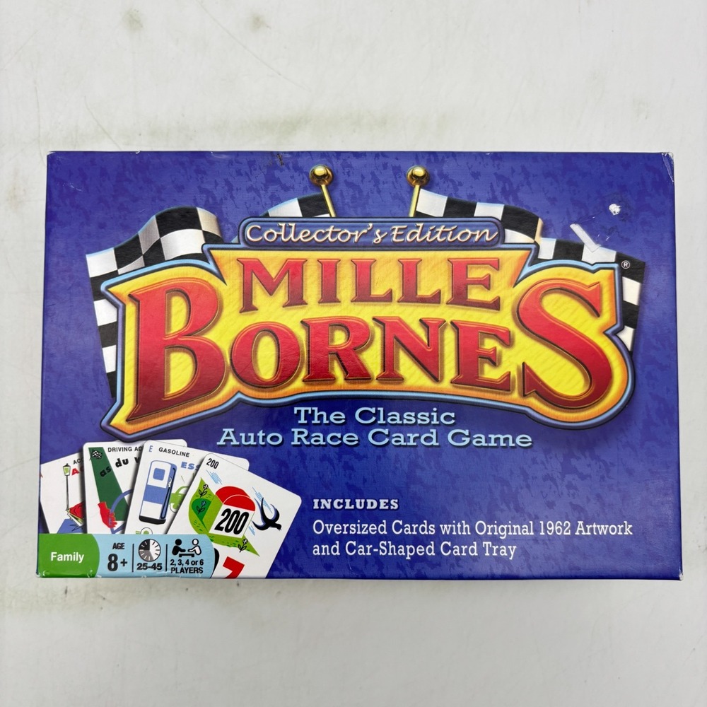 Mille Bornes Card Game with Car-Shaped Tray COMPLETE Winning Moves 2003 French
